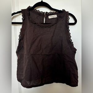 Terzo Millennio Linen Chocolate Brown Tank